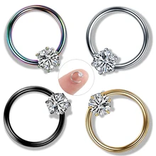 1 шт. медные кристаллы Кольца для носа 20 г Nariz Пирсинг перегородки Кольца Daith пирсинг Tragus серьги-спирали раковины Пирсинг Кольца