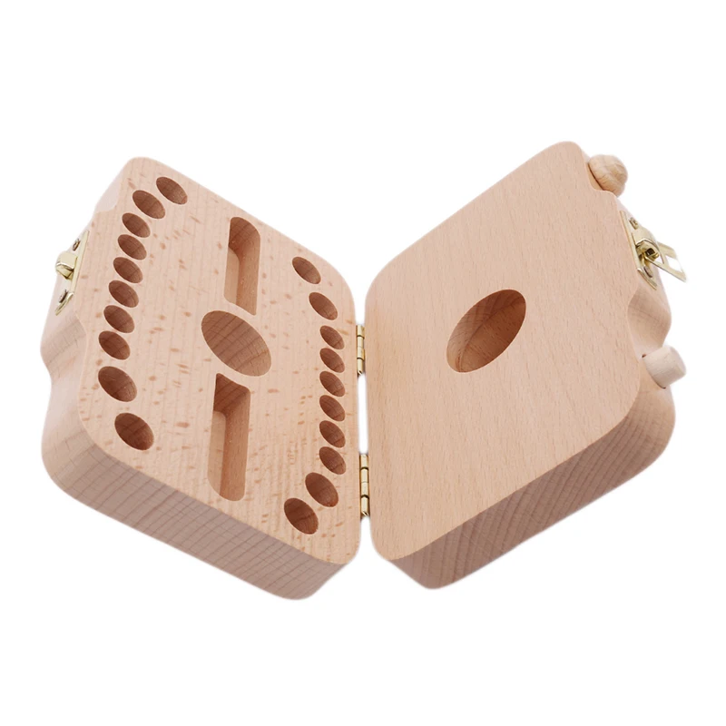  Children Camera Shape Tooth Teeth Storage Box Wooden for Baby Save Milk Teeth Gifts for Infant Kids