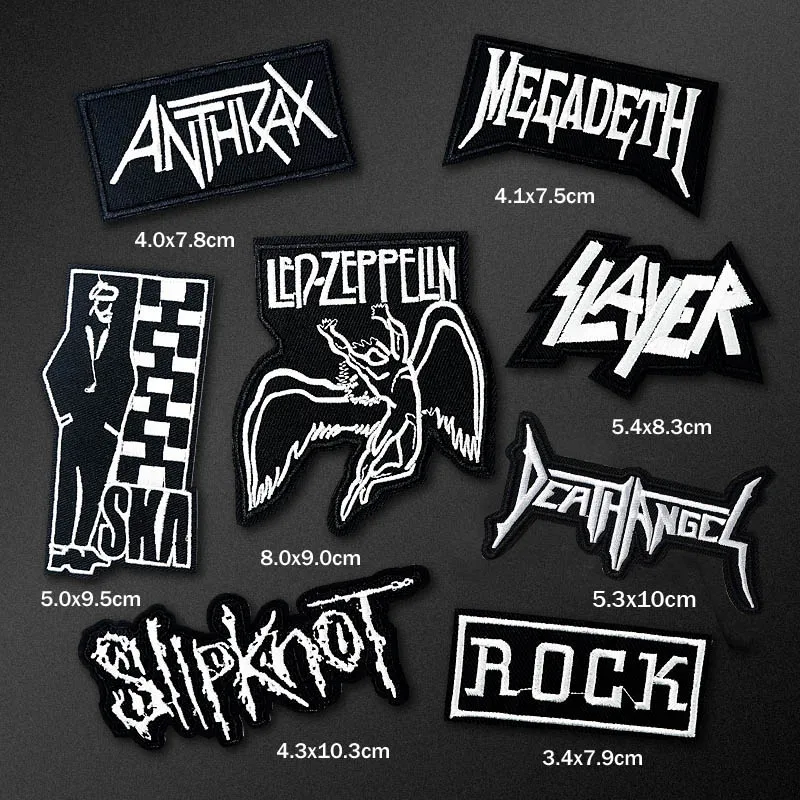 

8pcs/lot BAND Iron On Patch Badges Embroidered Applique Sewing Clothes Stickers Garment Apparel Accessories Badge Patches