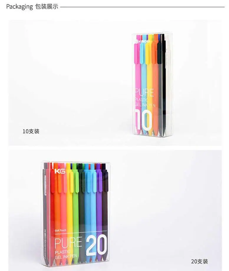 Xiaomi mi jia цветная ручка, KACO 20/10 цветов 0,5 мм ручка, длина записи 400 м, АБС-пластик для xiaomi mi home умный дом