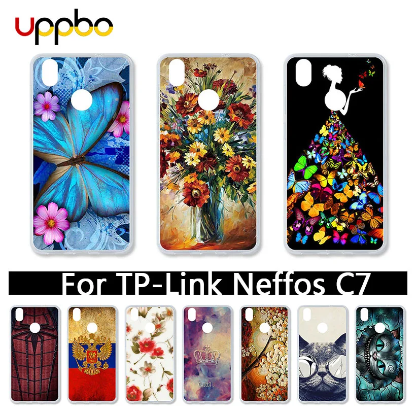 

Uppbo Soft Cases For TP-LINK Neffos C7 Case Silicone DIY Patterned For TP-LINK Neffos C7 TP910A TP910C Covers Coque Husings Bags