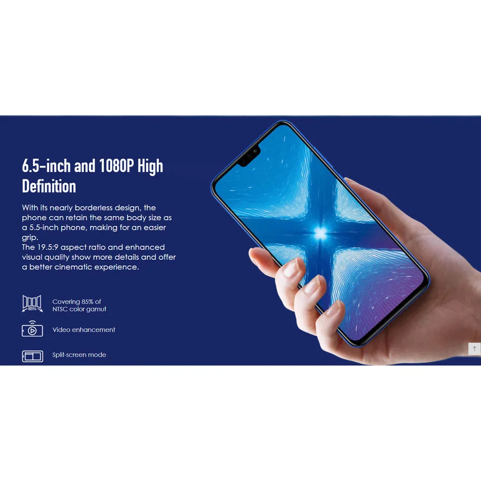 Huawei Honor 8X мобильный телефон 6 5 дюймов ram 6GB 128GB rom Восьмиядерный 3750 mAh аккумулятор