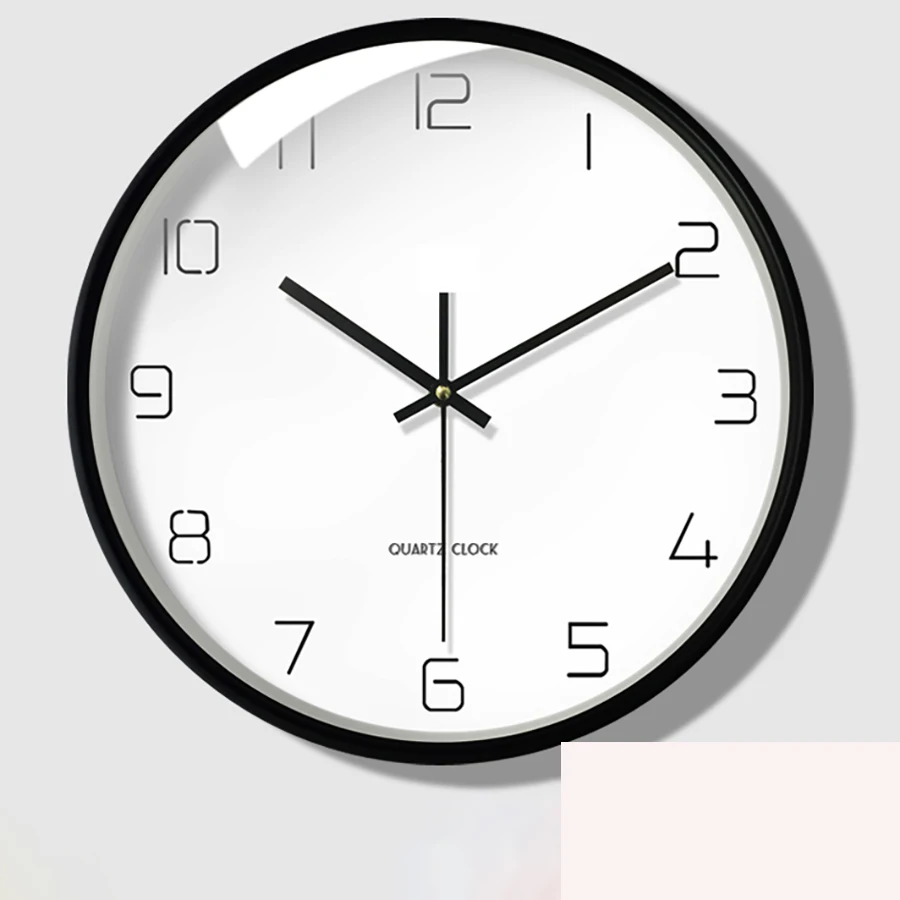 American Silent Bedroom Wall Clock Modern Design Creative White Kitchen Wall Clock Brief Living Room Digital Wall Watch C6T043