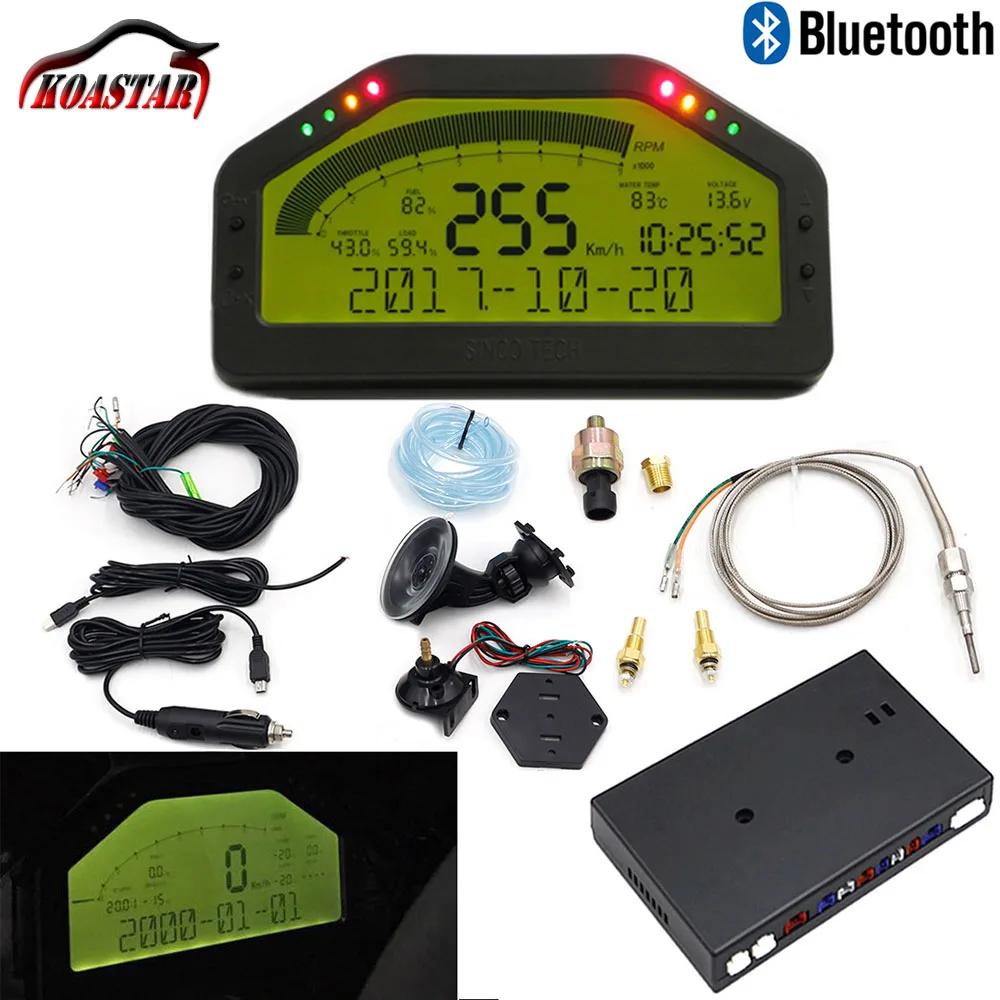 

Car Dash Race Display Dashboard Bluetooth LCD Screen Multi-function Gauge Sensor Kit