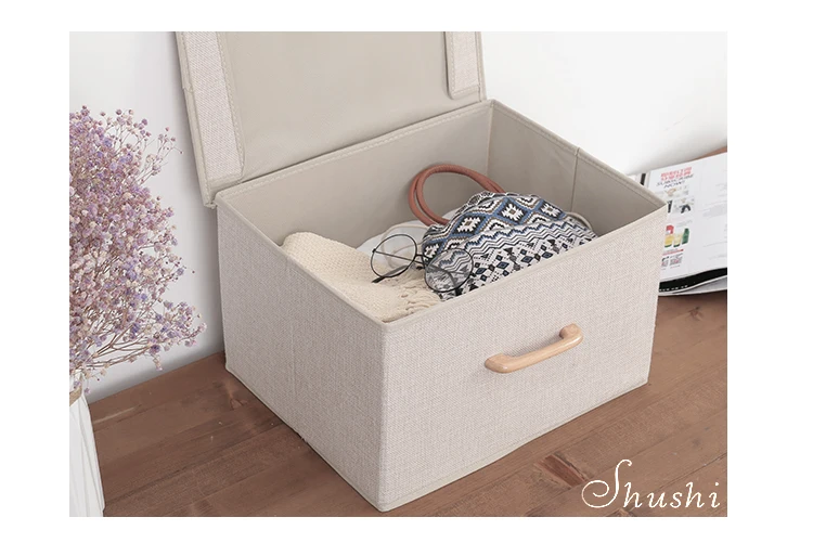 Shushi модный льняной ящик для ювелирных изделий, складной органайзер для мелочей, складной ящик для бюстгальтера, грязная ткань, чехол для хранения
