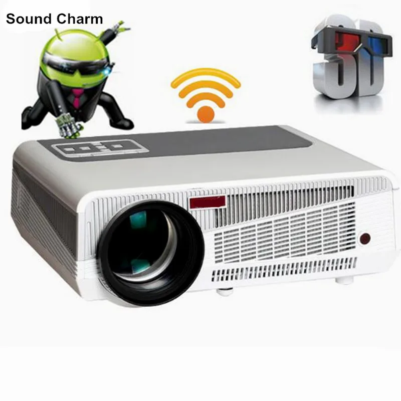Newest 5500lumen Android4.4 HD LED Wifi Smart Projector 230W 3D home theater LCD Video Proyector TV Beamer with Bluetooth 4.0