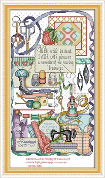 

The Sewing machine Canvas DMC Counted Cross Stitch Kits printed Cross-stitch set Embroidery Needlework