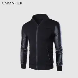 CARANFIER Новая куртка Для мужчин внешней торговли Для мужчин одежда британский темпера Для мужчин t вертикальный вырез горловины кожаный