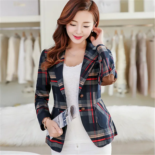 Autumn Cotton Jacket High Quality Fashion Women Plaid
