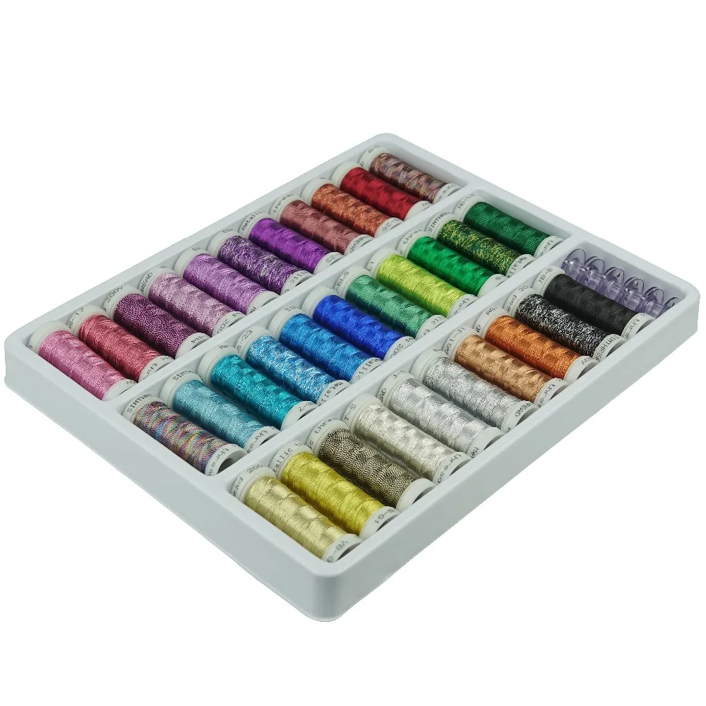 Металлическая нить для вышивания 32 цвета яркая не сломается|embroidery machine thread|machine