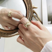 LouLeur, Стерлинговое Серебро 925 пробы, циркониевая пряжка, открытые кольца, золотые модные дикие кольца на указательный палец для женщин, роскошное ювелирное изделие, подарок