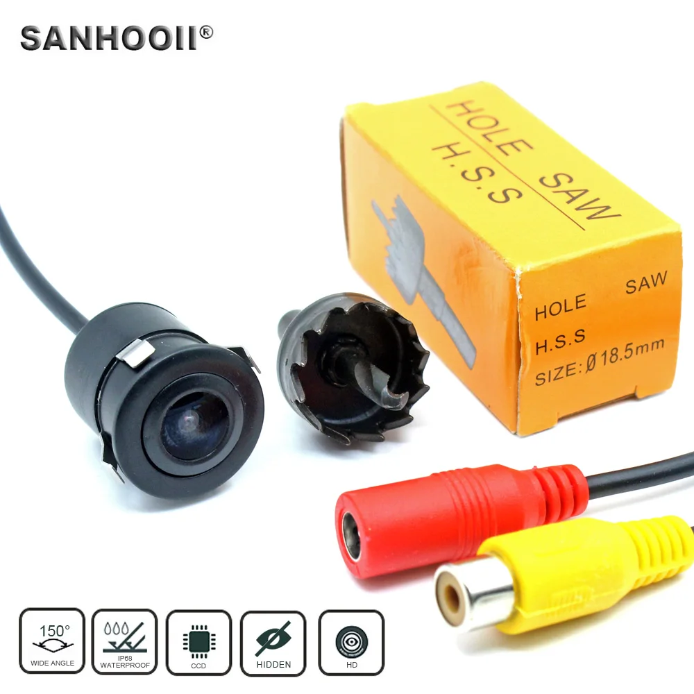 

150 Degree Wide CMOS Waterproof Car Rear View Camera 18.55mm Hole Reversing Backup Parking Night HD Camera Cam High Quality