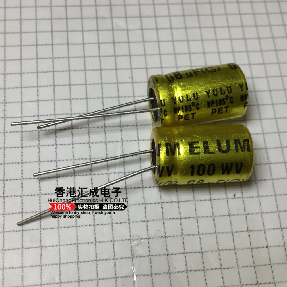 100V 68UF 68UF 100V 10X20MM DIP2 Non polar electrolytic capacitorsNew Original