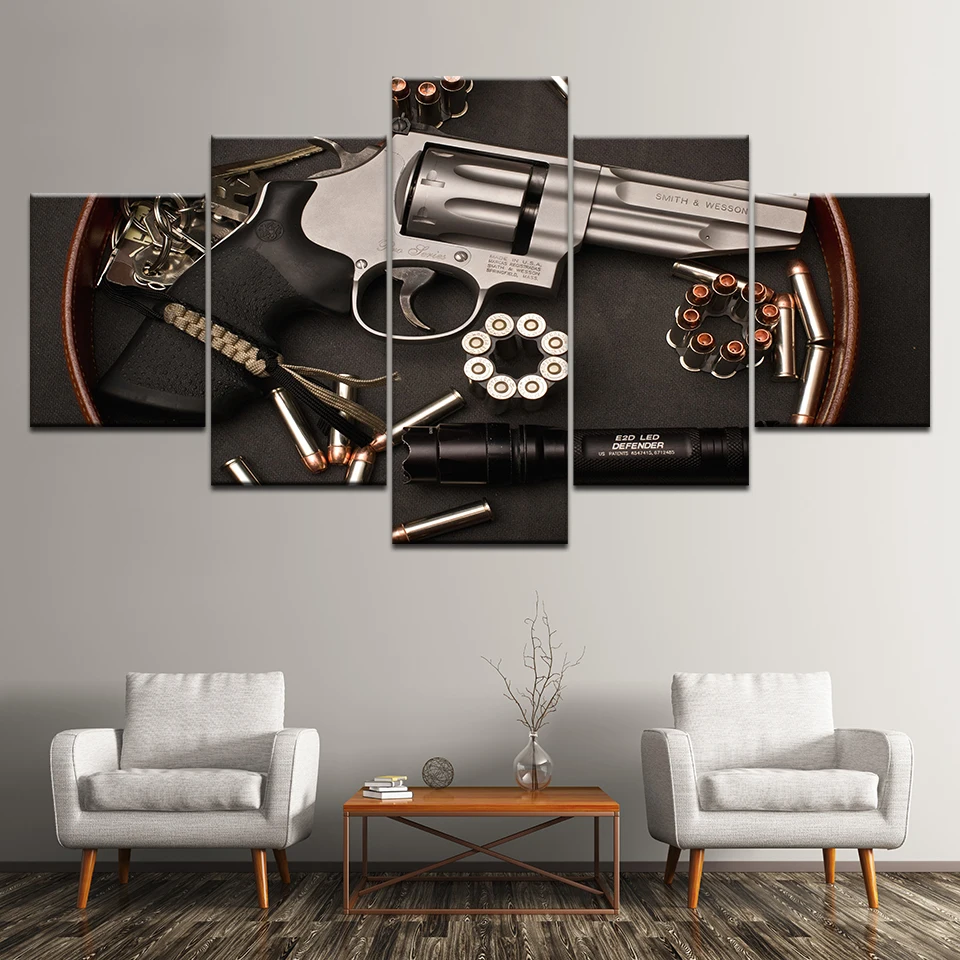 Wall Art Canvas Painting Arms Pistol HD Print Picture Weapons Revolver Bullet Bar restaurant Decor Living Room Home Decor Poster Wall Art Canvas Painting Arms Pistol HD Print Picture Weapons Revolver Bullet Bar restaurant Decor Living Room Home Decor Poster