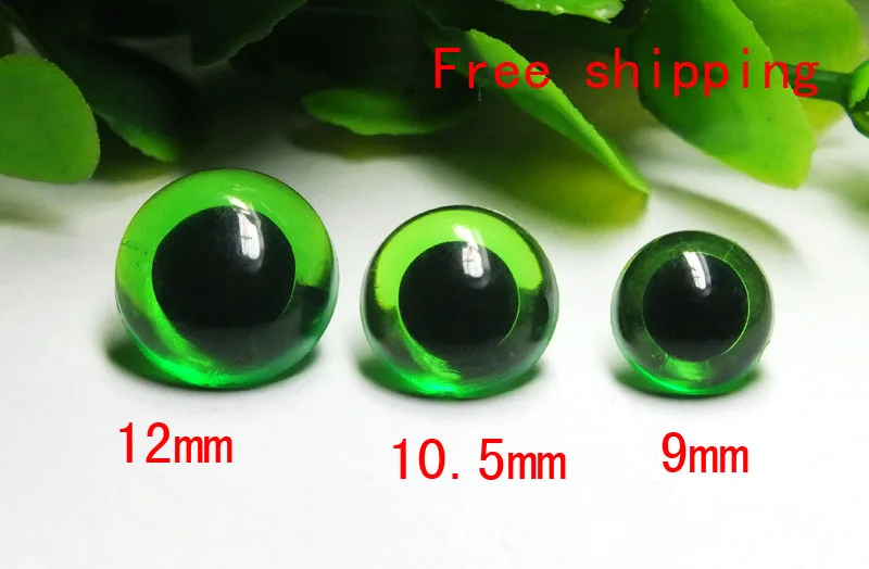 Free Shipping 9mm/10.5mm/12mm Can Choose Safety Eyes Sewing Eyes Plastic Eyes Green Colored Eyes 30pairs 100pcs 10x13inch small shipping bags colored plastic courier bag thank you poly mailer cartoon printed mailing bag gift envelope