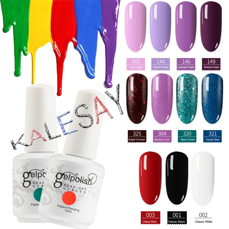 

Glitter UV Gel Nail Polish 15ml Gelpolish Nail Art Orange Colors Optional Varnish LED Purple Color UV Gel Polish Esmalte Em Gel