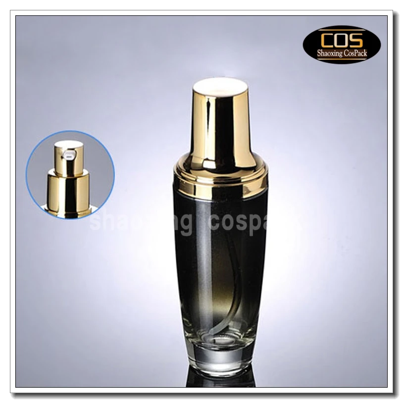 LGX40 100ml black glass bottles cosmetic packaging, empty black glass packaging for cosmetics