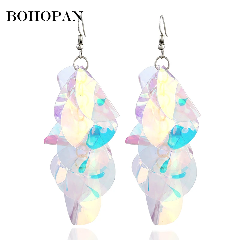 

Shiny Sequin Earrings For Women Simple Irregular Multicolored Dangle Fashion Jewelry Female Charm Earrings Statement brinco