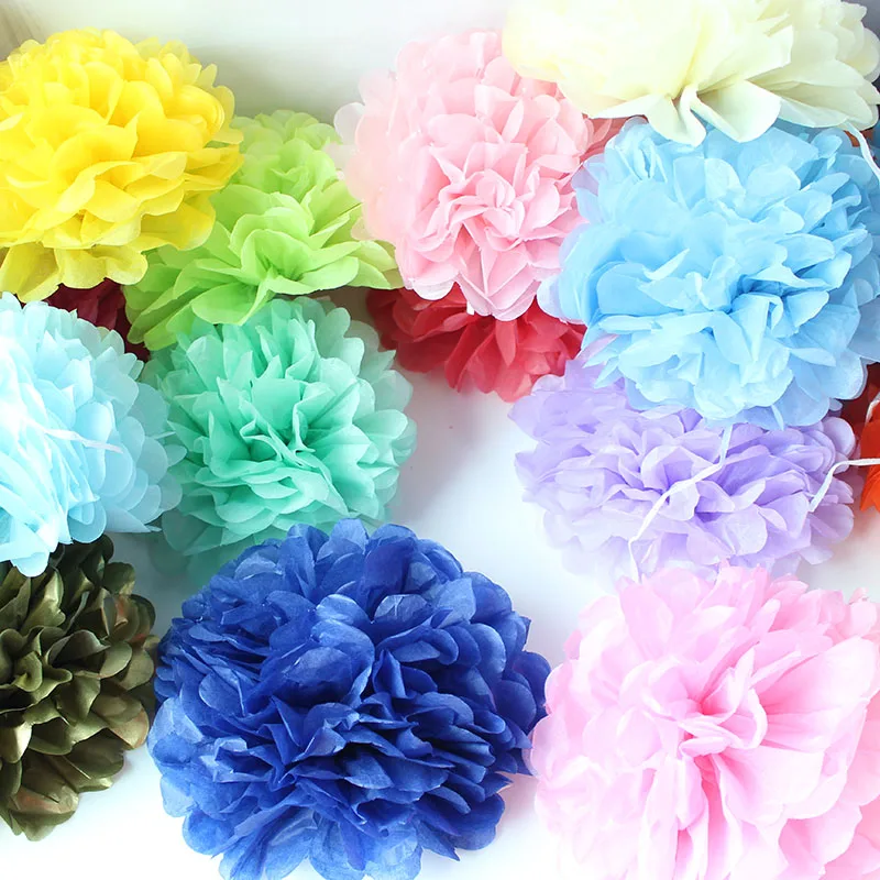 paper flower heads pompom decoration  (129)