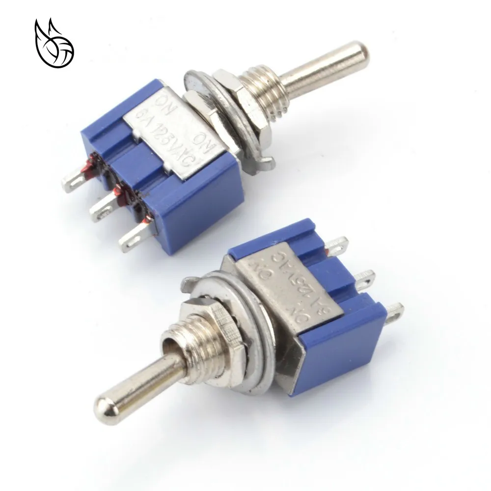 

5pcs BENKPAK Mini MTS-102 3-Pin SPDT ON-ON 6A 125VAC Miniature Toggle Switches