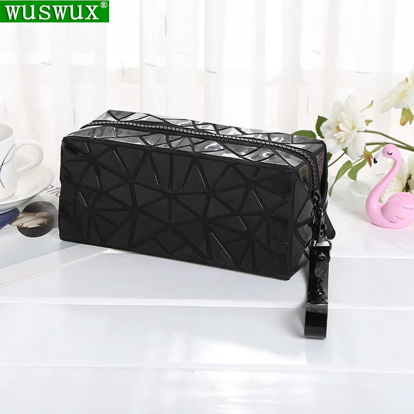 

Geometric folding cosmetic bag new fashion women make up bag casual travel makeup case beauty bag organizer toiletry kit pouch