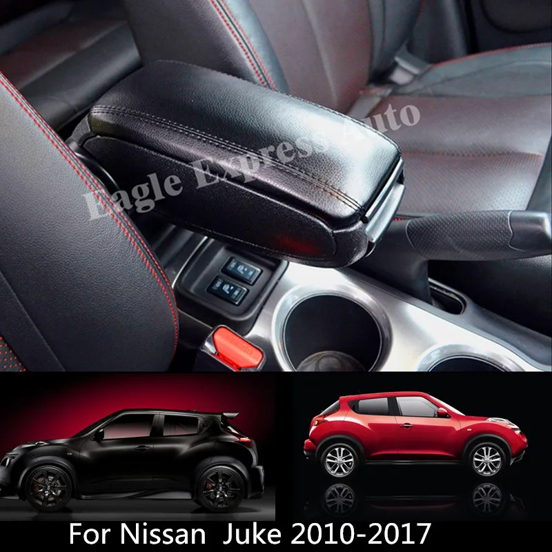 For Nissan Juke 2010 2018 Leather PU Armrest Box Central Storage