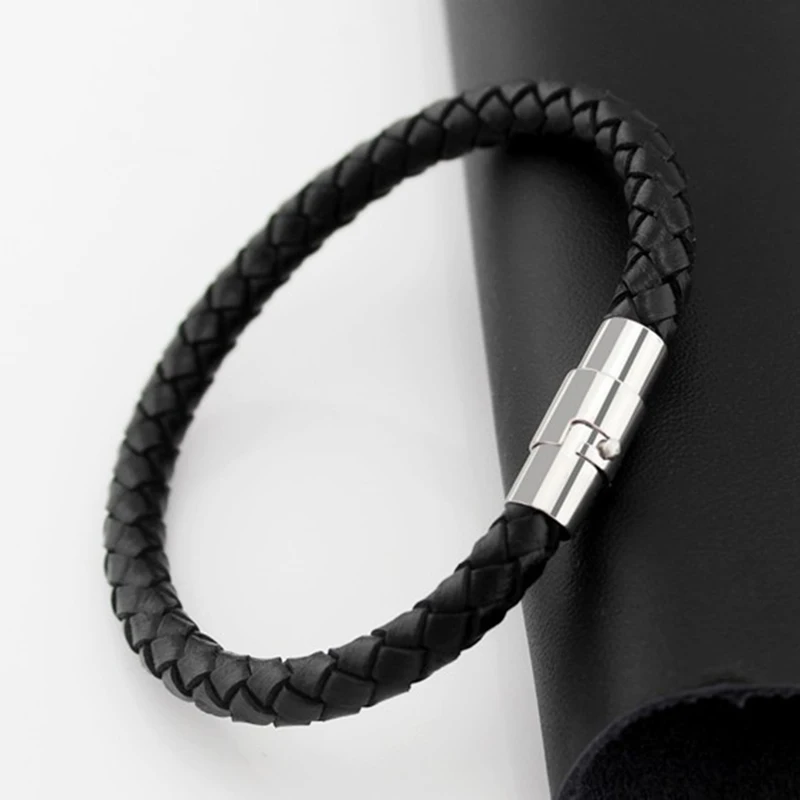 Мужской кожаный браслет дружбы черный в стиле панк 2018|leather bracelet|friendship braceletsblack leather
