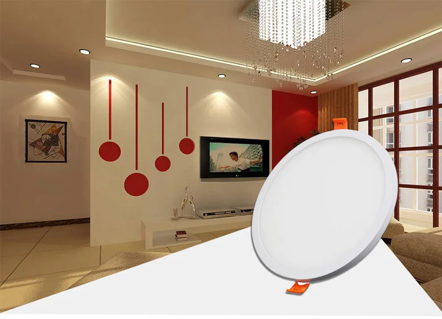 Светодиодный панельный светильник с круглым квадратным ультра тонким вниз светильник AC220V 6 Вт 8 Вт 15 Вт 20 Вт Встраиваемый светодиодный потолочный светильник для внутреннего освещения ванной комнаты
