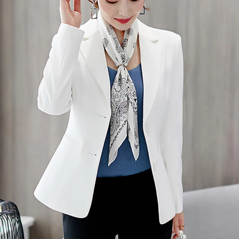 Women's Blazers And Jackets Autumn Fashion Long Sleeve Black White Blazer Feminino Plus Size Tops OL Style Coat Women Clothes