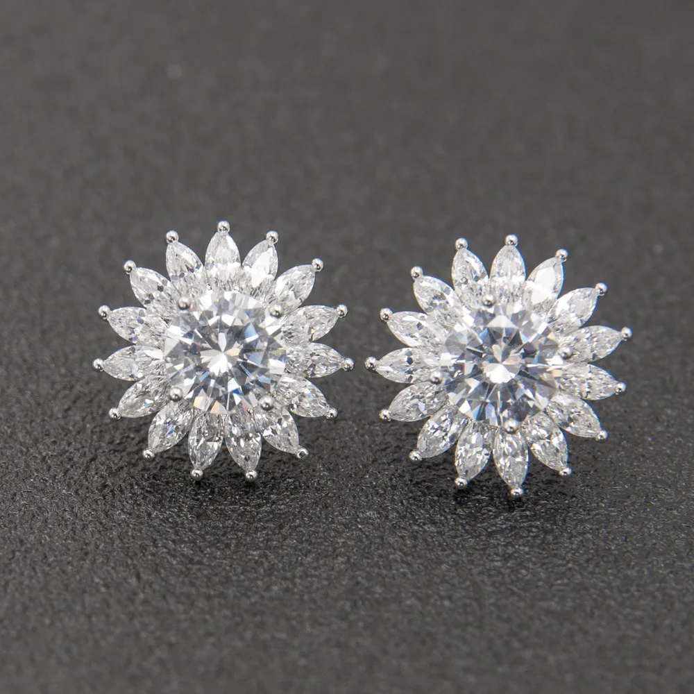

Crystal Cubic Zirconia CZ Copper Round Stud Earring for Women Girl Pierced Earring Pin CE10512