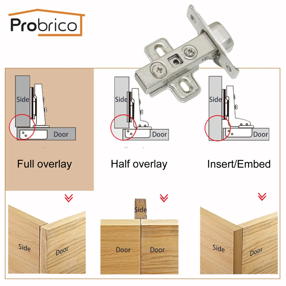 Probrico Soft Close Kitchen Cabinet Hinge Full Overlay Concealed