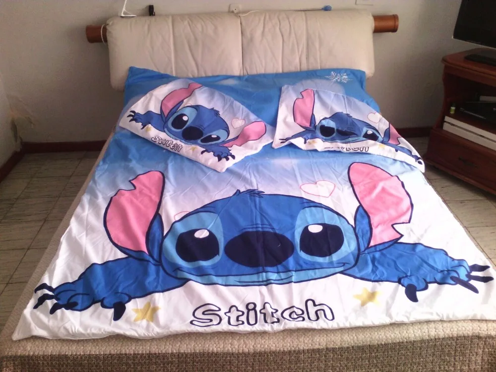 3D Disney Home lilo and stitch Bedding set queen size quilt cover twin bedroom decor for kids home single bedspread boy's linens