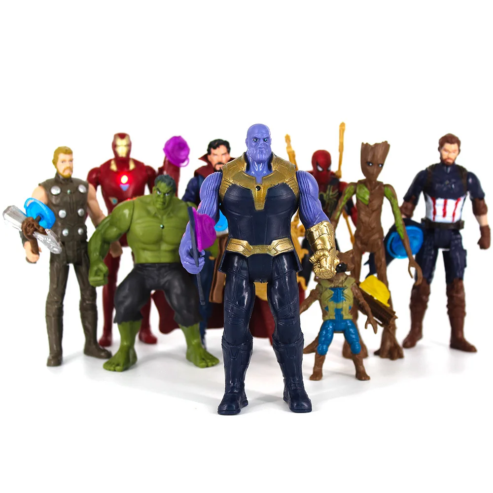 Экшн фигурки супергероев мстители Hulk Thanos Tony Doctor Strange Rocket Енот Диснея|Игровые и