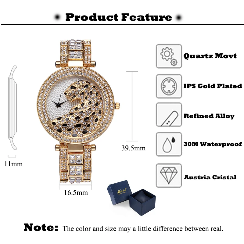 Женские часы, стразы, металлические браслеты MISSFOX, золотые наручные часы, водонепроницаемые, Xfcs, женские часы, кварцевые наручные часы