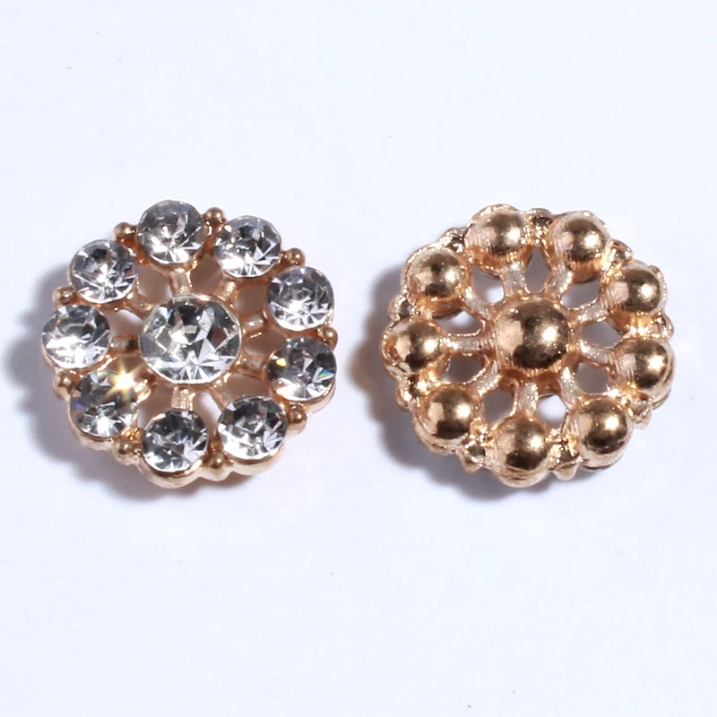 

10PCS 13MM New Sale Price Round Rhinestone Button For Wedding Crystal Silver Button For Sewing Handwork Flower Accessory