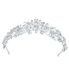 Barroco Vintage Rhinestone flor de la perla nupcial coronas hechas a mano Tiara diadema de cristal diadema de corona accesorios para el cabello de boda