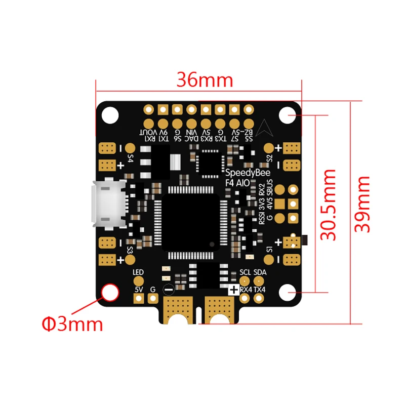 

Speedybee f4 aio flight controller stm32f405 osd integraded 5 v pdb lc filter board to module for rc models multicopter diy