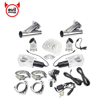

evil energy 2.5" Stainless Steel Exhaust Cutout Catback Downpipe Valve Cut Out Muffler Escape With Remote Control+Manual Switch