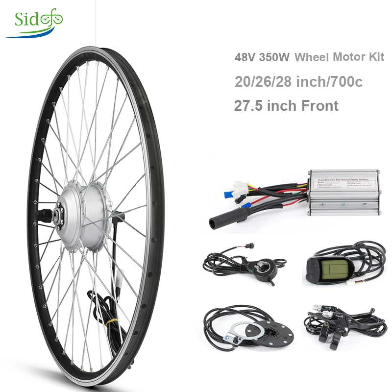 

Bike Conversion kit 48V 350W DC Gear Brushless Hub Motor Mountain Electric bicycle Motor 20"-28" ebike front wheel kits