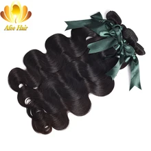 Ali Afee Hair Products Brazilian Body Wave 1pc Remy Human Hair Extension Natural Black 8”-28” No Tangling No Shedding