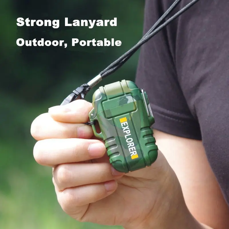  Waterproof USB Electronic Cigarette Lighter Portable Dual Arc Jet Lighter Flamless Rechargeable Ign