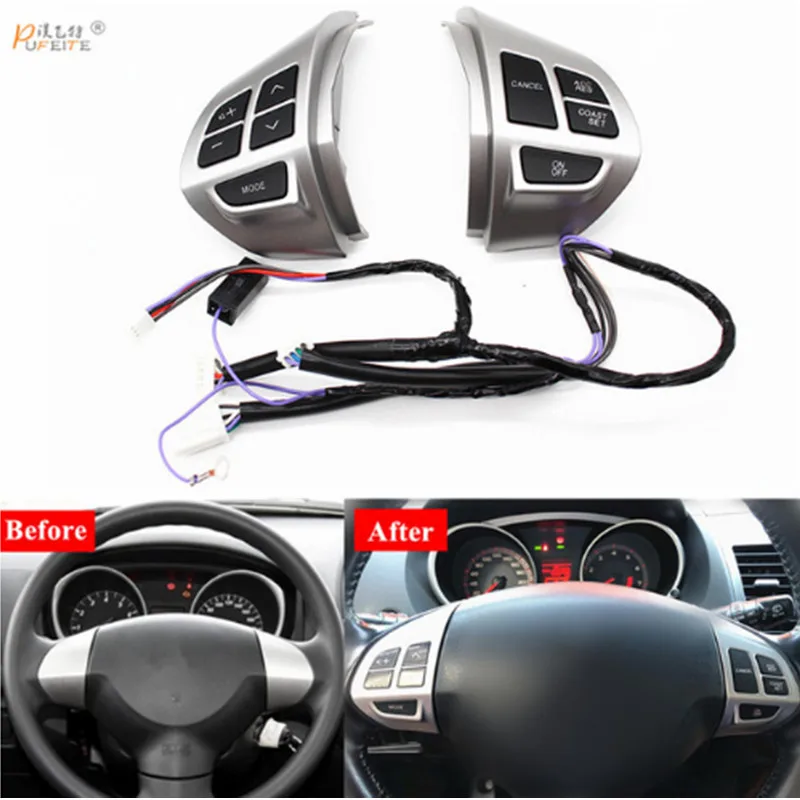 

PUFEITE Cruise Control switch steering wheel buttons for Mitsubishi ASX Outlander XL 2007-2012 Multi-function Car accessories