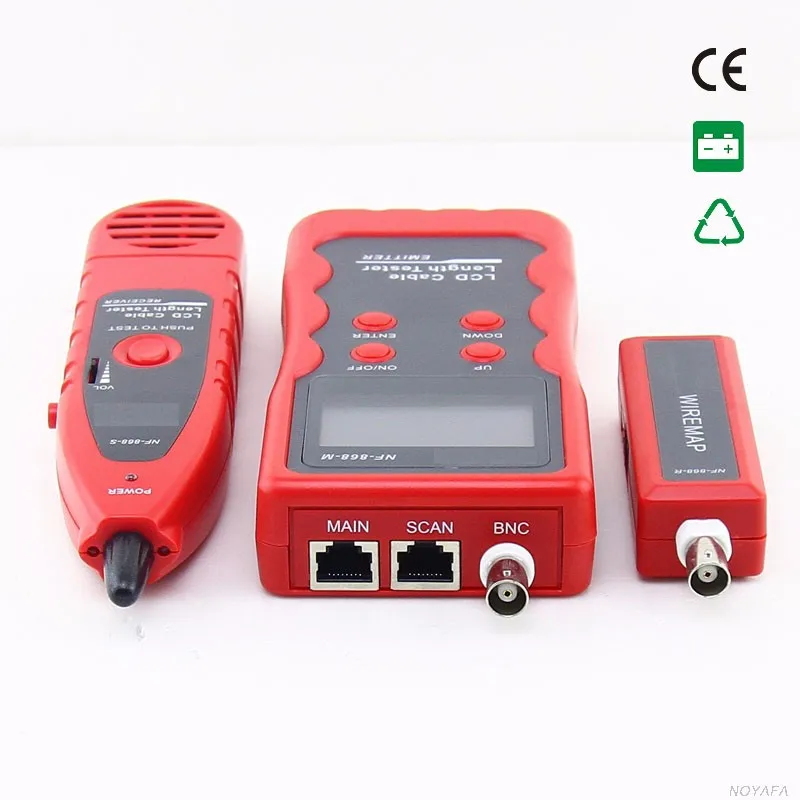 NF-868 цифровой кабель тестовый er трекер для RJ45, RJ11, BNC, USB, анти-помех металлический кабель тест перекрестных помех/короткого замыкания/длина NF_868