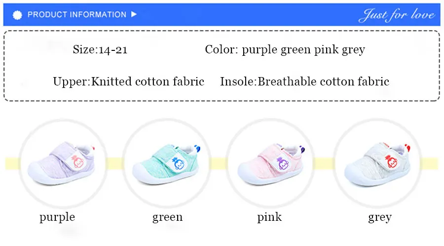 Kalupao Unisex Baby Shoe Cotton Fabric First Walker Shoes Anti-Slippery Soft Tpr Hook & Loop Prewalker Sneakers Baby Casual Shoe (3)
