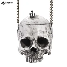 New Unisex Makeup Belt Women’s Men’s Shoulder Messenger Bag Halloween Special Personality Styling Black Bag Chain Big Skull PVC