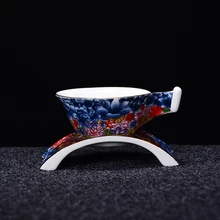 Цзиндэчжэнь фарфор Чай фильтр ручной росписью эмалью узор Чай ware Китайский кунг-фу Чай набор аксессуаров Чай сливной фильтр Декор