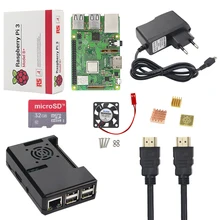 New Raspberry Pi 3 Model B+ Kit + 16 32 GB SD Card + Case + Fan + 2.5A Power Adapter + HDMI Cable + Heat Sink RPI 3 B Plus B+