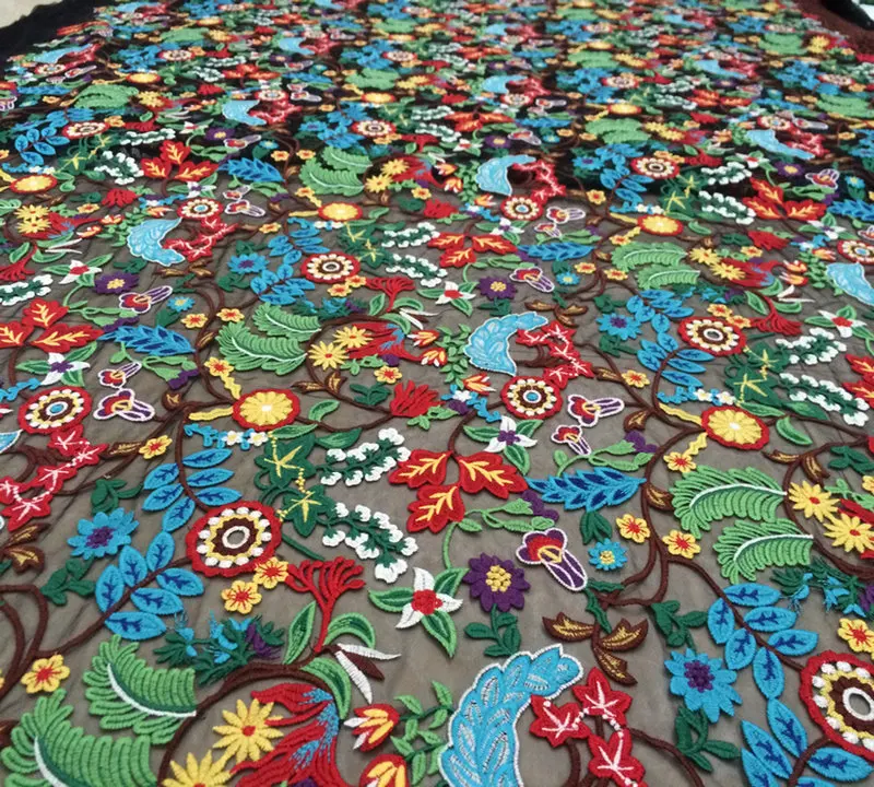 13050cm mesh color flower embroidery lace fabric heavy embroidery 13050cm mesh color flower embroidery lace fabric heavy embroidery
