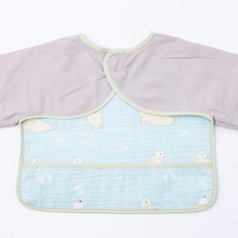 Toddler Baby apron Boy Girl Bibs Stuff children Eating bib Smock Long Sleeve cartoon Apron Reverse wear Cloths BMT032