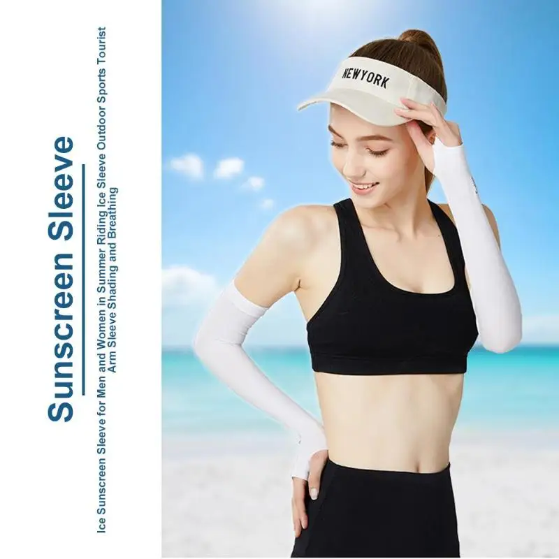 2pcs Ice Silk Sunscreen Cuff Summer Riding Cool Sleeves Running Arm Sleeves Outdoor Sports Tourism Kit College Style Breathable 2pcs Ice Silk Sunscreen Cuff Summer Riding Cool Sleeves Running Arm Sleeves Outdoor Sports Tourism Kit College Style Breathable